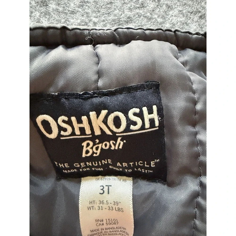 OshKosh B'Gosh Boy Ski Jacket and Snowbib Snowsuit Outfit Camo Size 4T